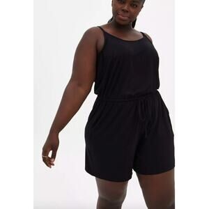 Torrid Mini Super Soft Knit Romper, black, adjustable straps size 1 (XL)
